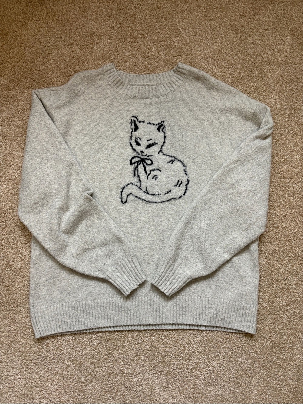 Hollister Grey Cat Sweater